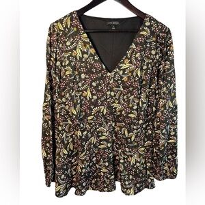 Lane Bryant Women’s Black and Yellow Metallic Blouse Size 16